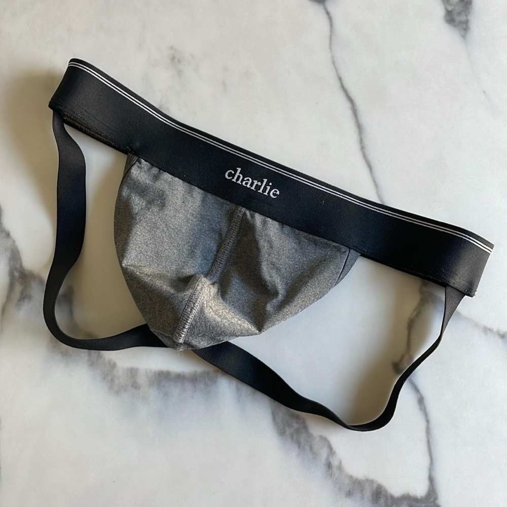 Charlie by Matthew Zink Micromodal Black and Grey Jockstrap